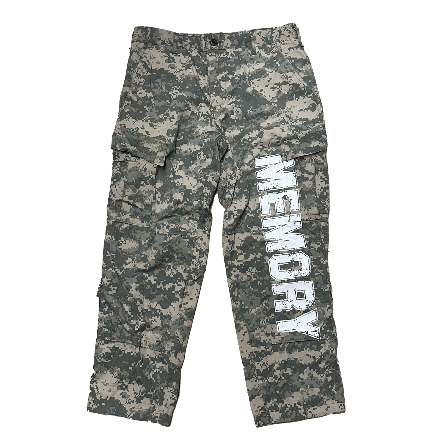 Upcycled Graduation Pants - Camo 33x29