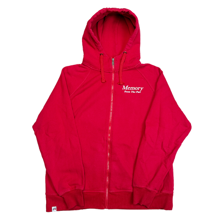 Upcycled Classic Red Zip-Up Hoodie